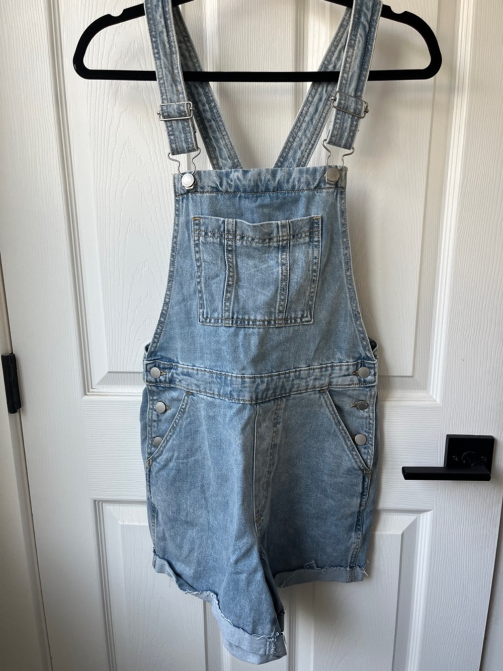 Universal Thread Light Blue Denim Short Overalls